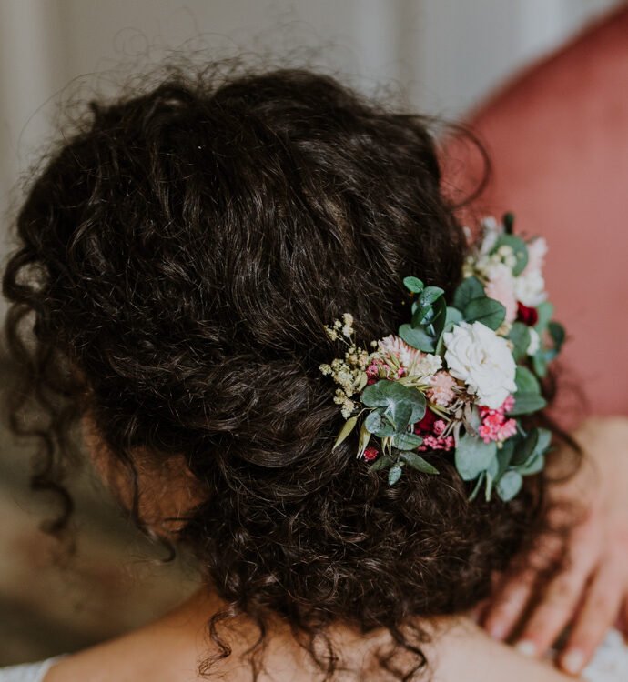 Corona o tocado de novia Atelier de los Colores